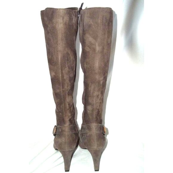 Circa Joan & David Gray Suede Knee High CJENTERTAIN Buckle Detail Boots 7.5 M - Picture 3 of 10